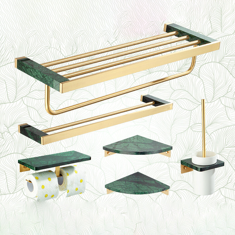 BowLift | Golden Bath Hardware Set Brass & Marble Bathroom Accessories Set