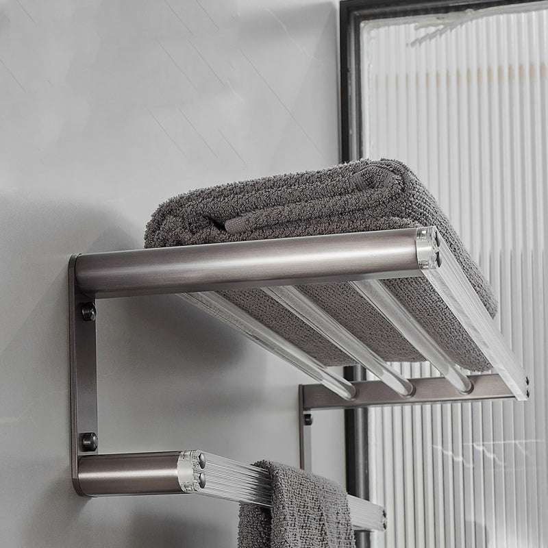 BowLift | Modern Bathroom Set Gray Towel Rack Bathroom Shelf Bathroom Accessories Set