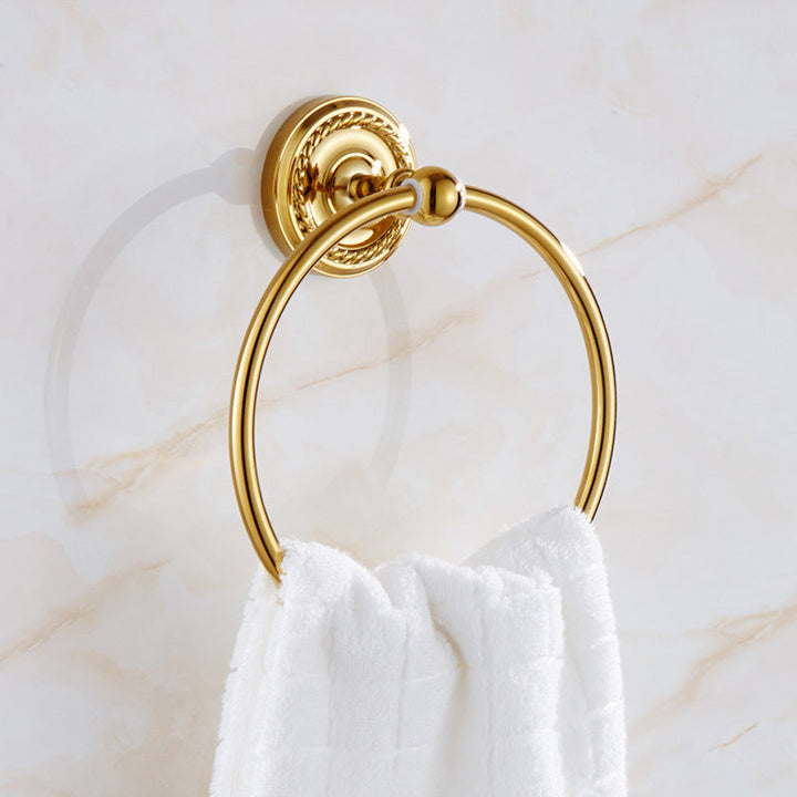 BowLift | Traditional Golden Bath Accessory Set Copper Bathroom Accessory Kit
