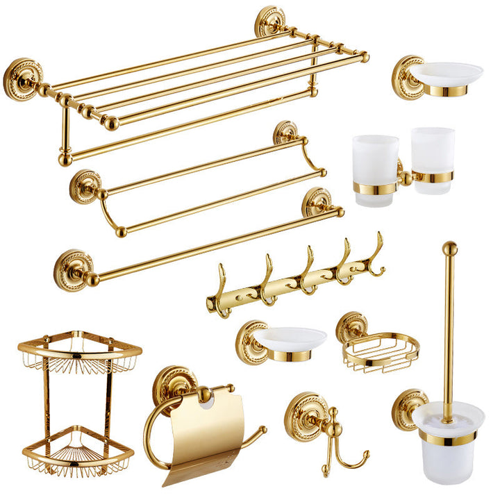 BowLift | Traditional Golden Bath Accessory Set Copper Bathroom Accessory Kit