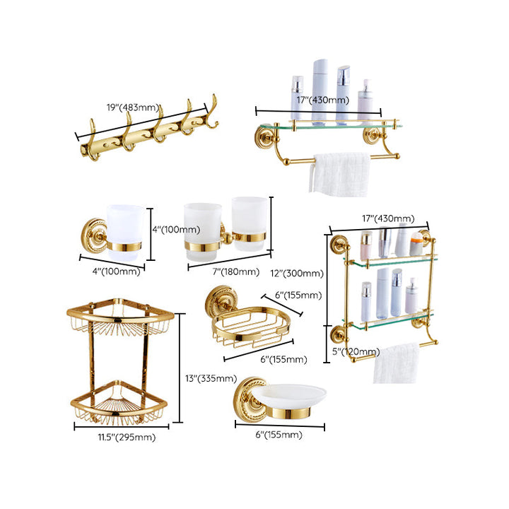 BowLift | Traditional Golden Bath Accessory Set Copper Bathroom Accessory Kit