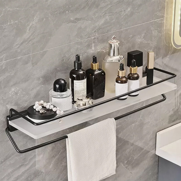 BowLift | Modern Bathroom Accessories Set Bathroom Shelf Towel Holder Black Bathroom Accessories Set