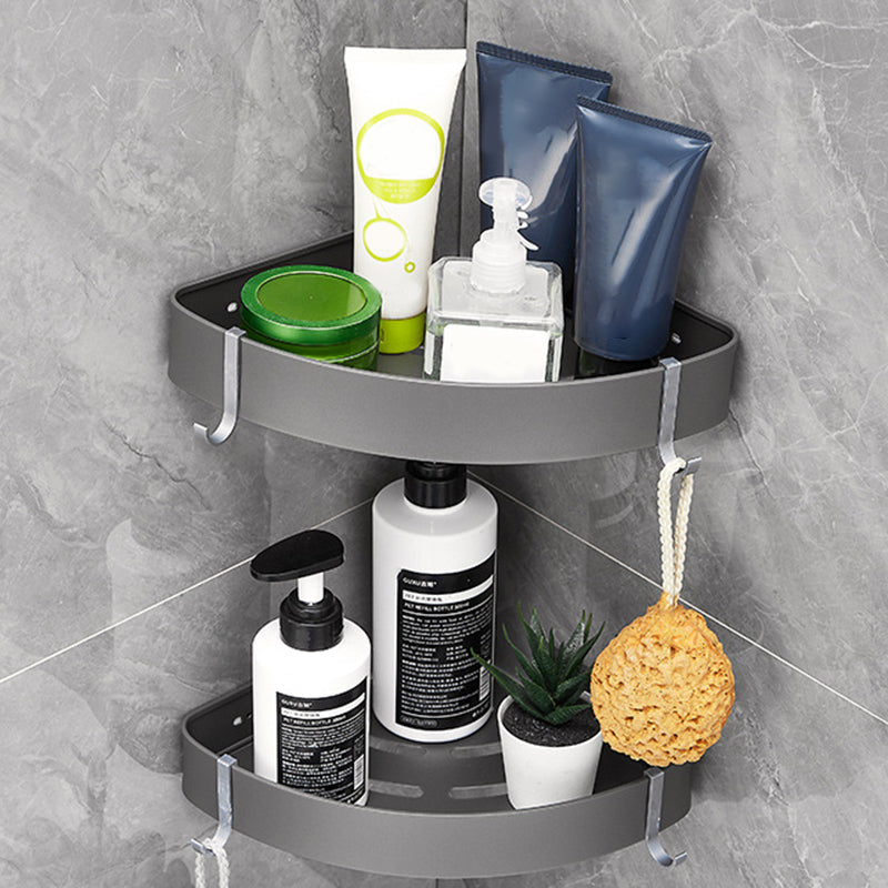 BowLift | Gray 6/7-piece modern bathroom accessory set bathroom shelf/bath towel hooks/towel bar included
