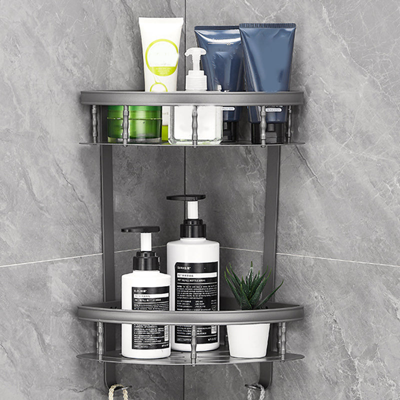 BowLift | Gray 6/7-piece modern bathroom accessory set bathroom shelf/bath towel hooks/towel bar included