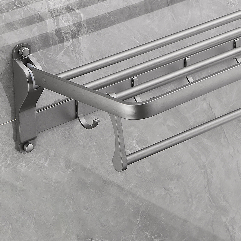 BowLift | Gray 6/7-piece modern bathroom accessory set bathroom shelf/bath towel hooks/towel bar included