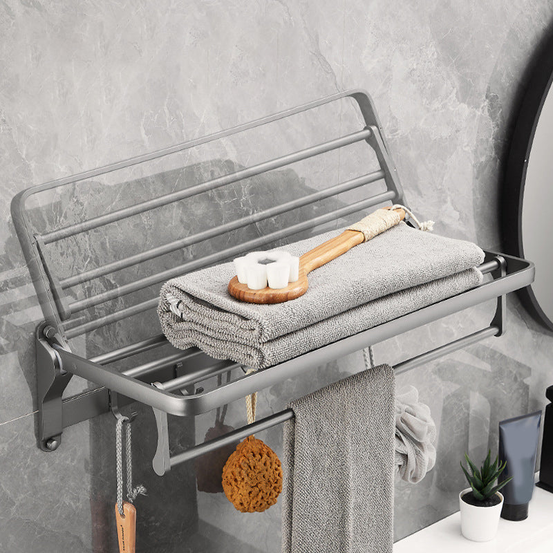 BowLift | Gray 6/7-piece modern bathroom accessory set bathroom shelf/bath towel hooks/towel bar included