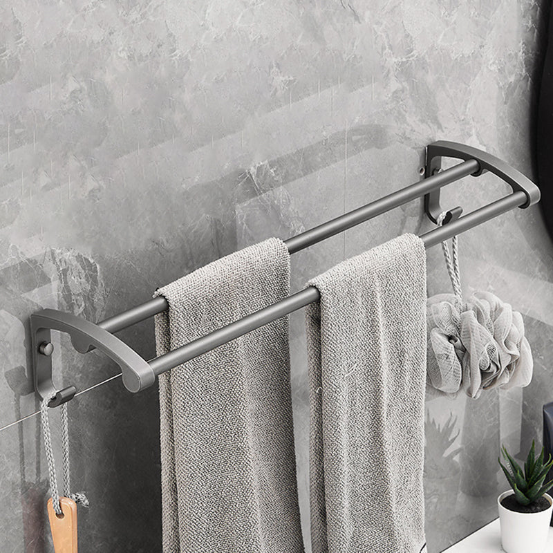 BowLift | Gray 6/7-piece modern bathroom accessory set bathroom shelf/bath towel hooks/towel bar included