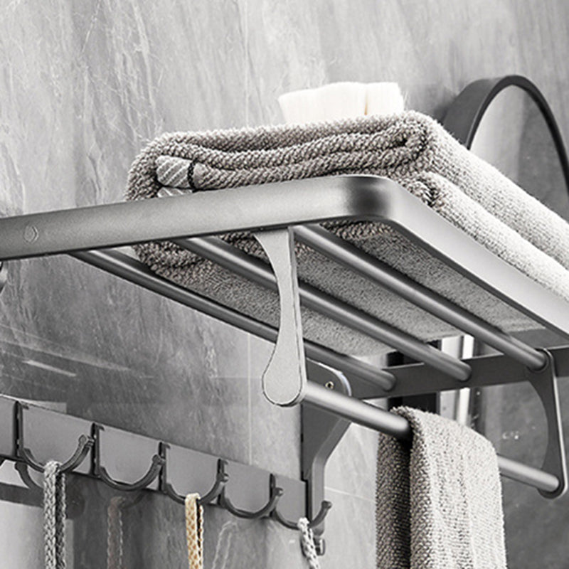BowLift | Gray 6/7-piece modern bathroom accessory set bathroom shelf/bath towel hooks/towel bar included