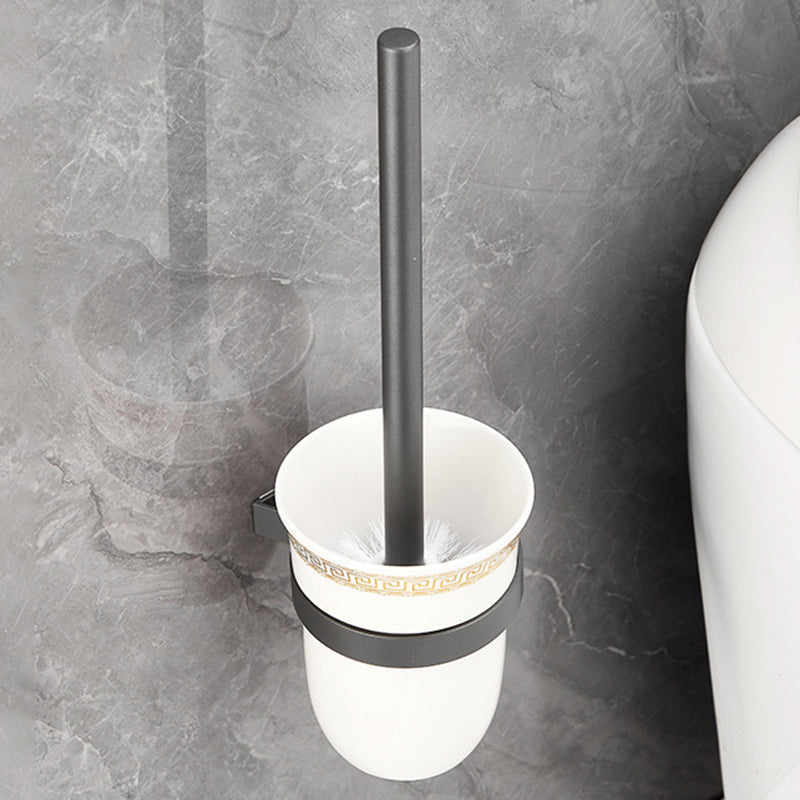 BowLift | Gray 6/7-piece modern bathroom accessory set bathroom shelf/bath towel hooks/towel bar included