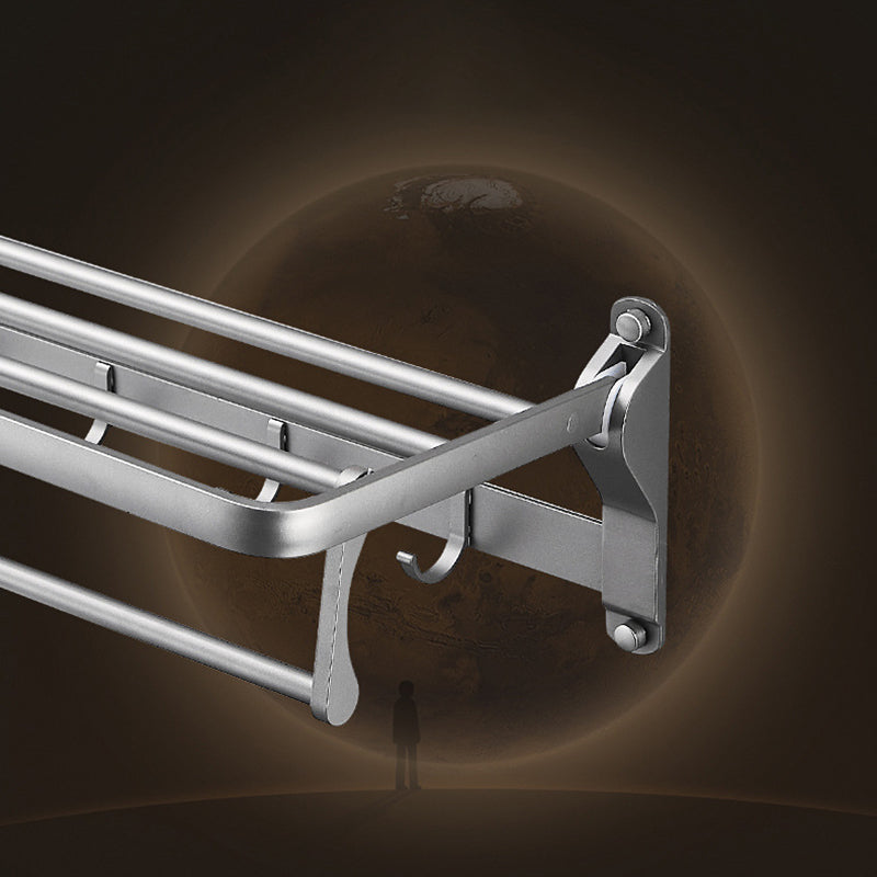 BowLift | Gray 6/7-piece modern bathroom accessory set bathroom shelf/bath towel hooks/towel bar included