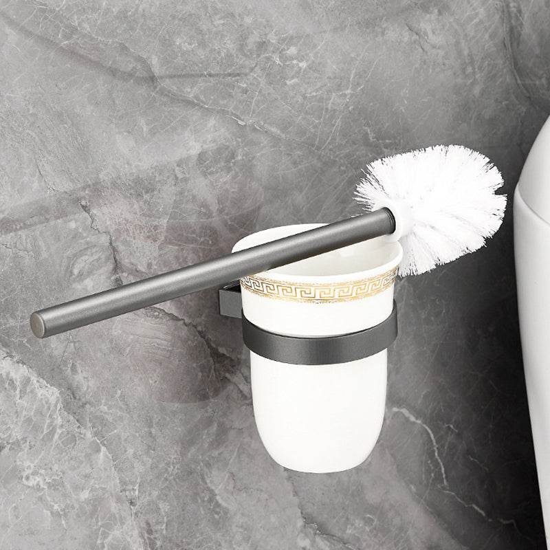 BowLift | Gray 6/7-piece modern bathroom accessory set bathroom shelf/bath towel hooks/towel bar included