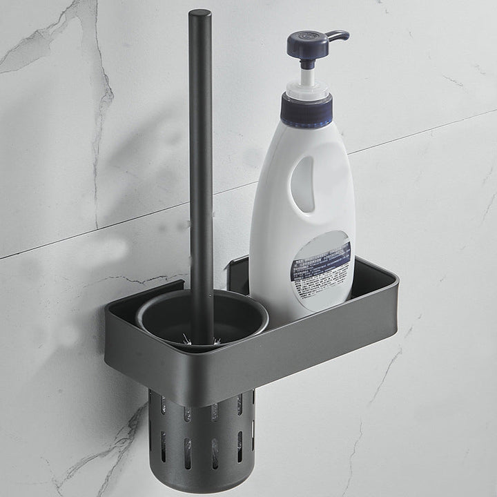 BowLift | 7-piece Bathroom Hardware Set Matte Black/Grey with Bath Shelf/Towel Holder/Bath Towel Hook