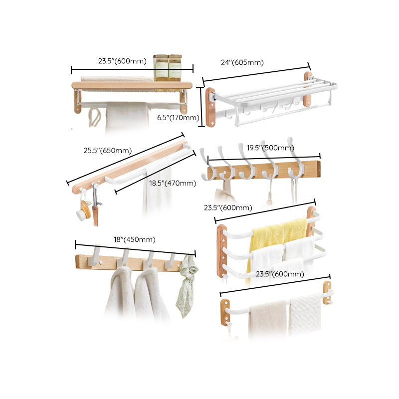 BowLift | White Bathroom Set Solid Wood & Aluminum Bathroom Accessories Individually or as a Set
