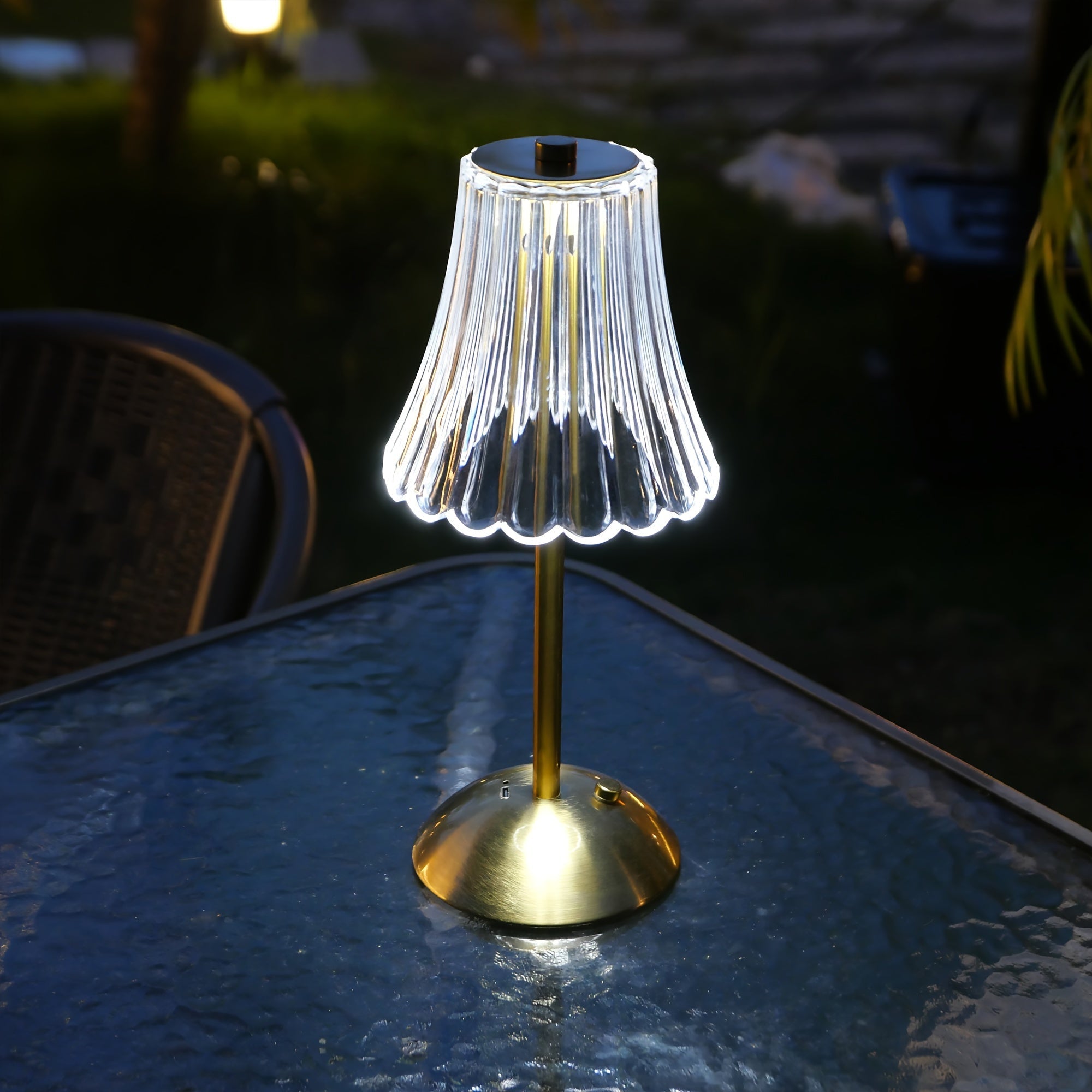 Crystaluxe Lamp - LED Crystal Table Lamp with Touch Function Bowlift