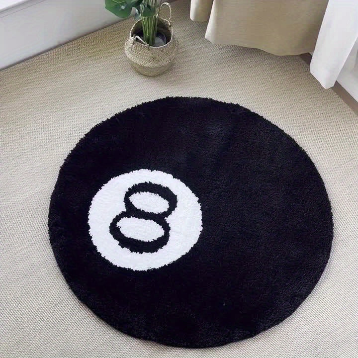 8 Ball Billiard Round Floor Mat – Non-Slip Carpet for Living Room, Bathroom & Decoration | AvailaBowlifte in Sizes | Bowlift