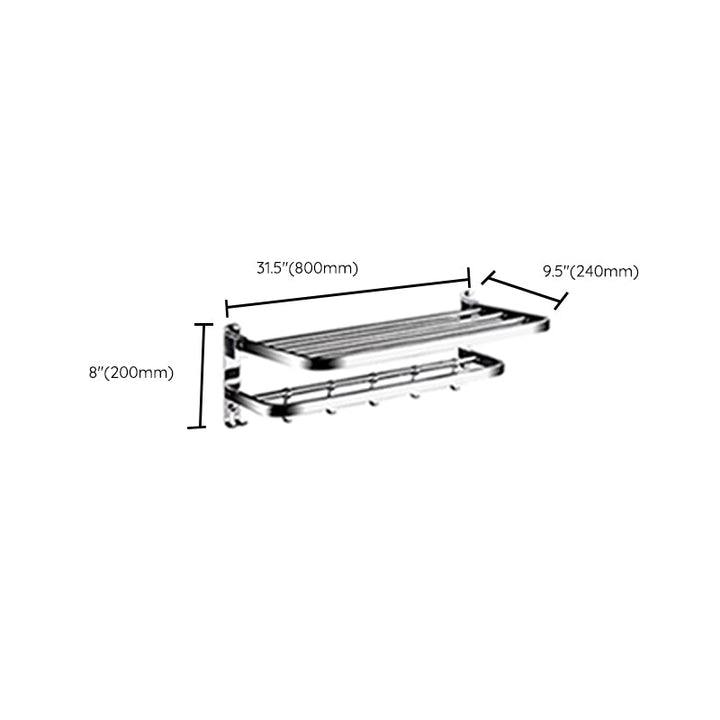 BowLift | Classic Polished Chrome Bathroom Accessory Set Towel Holder/Paper Holder/Robe Hooks Included