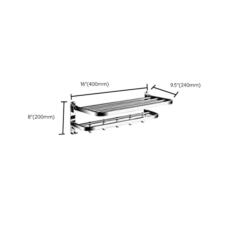 BowLift | Classic Polished Chrome Bathroom Accessory Set Towel Rail/Paper Holder/Bathrobe Hook Included