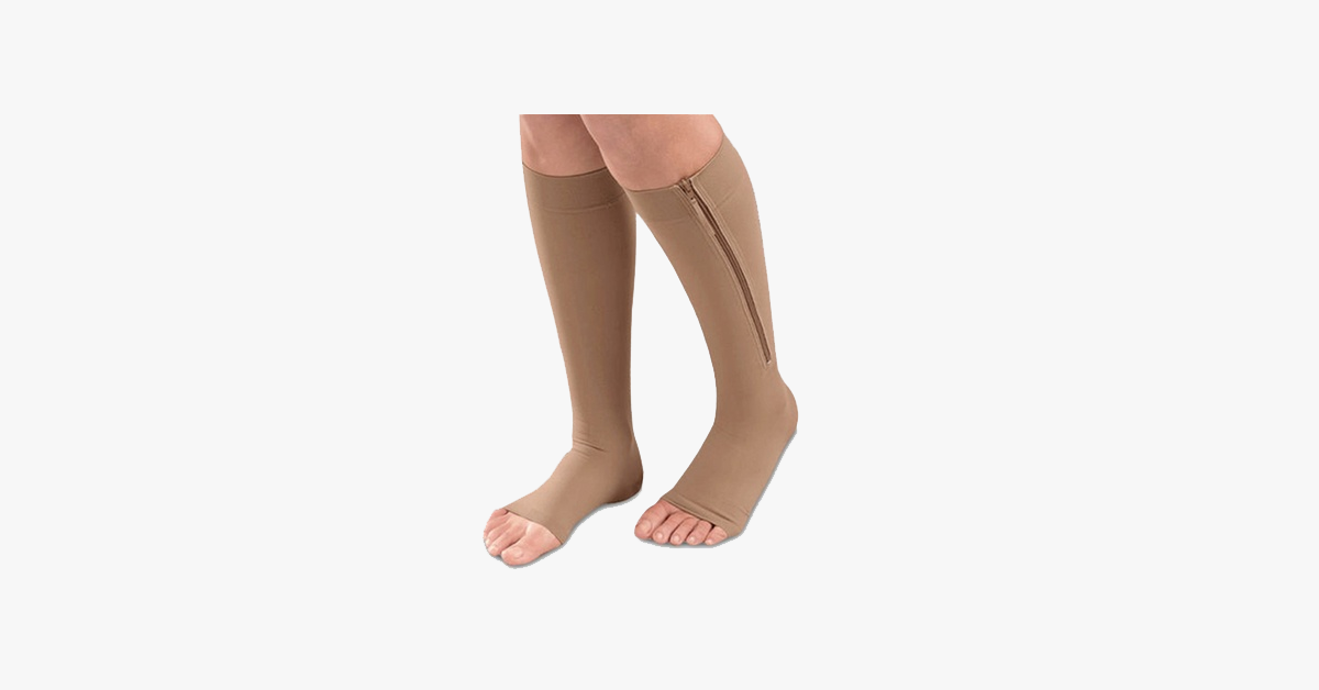BowLift | Unisex Zipper Compression Socks with Open Toe – Relaxation with Every Step!