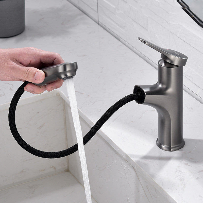 BowLift | Round Modern Basin Mixer Faucet Pull-Out Single Hole Basin Tap