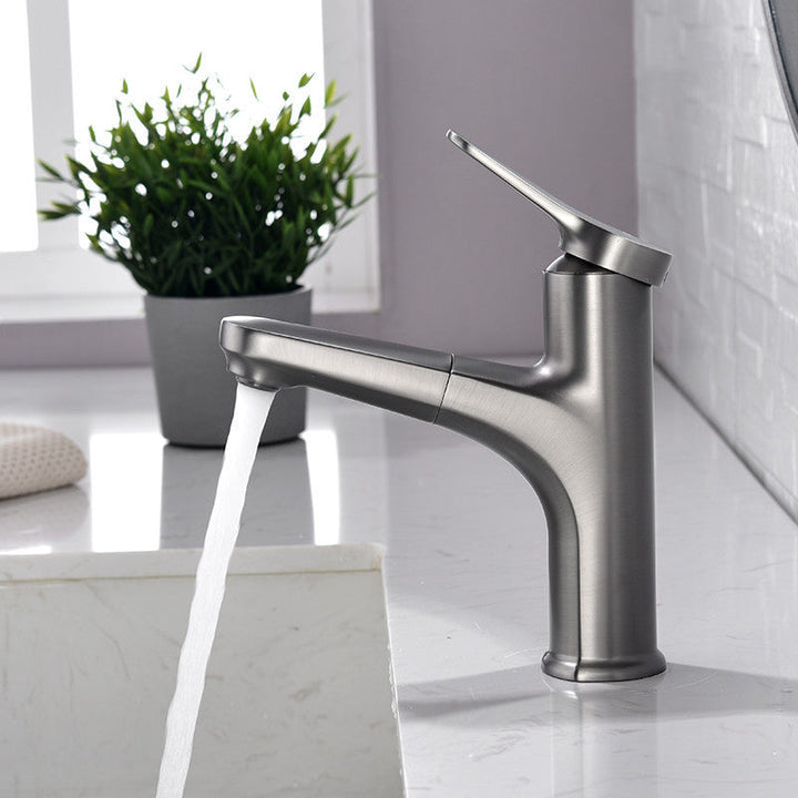 BowLift | Round Modern Basin Mixer Faucet Pull-Out Single Hole Basin Tap