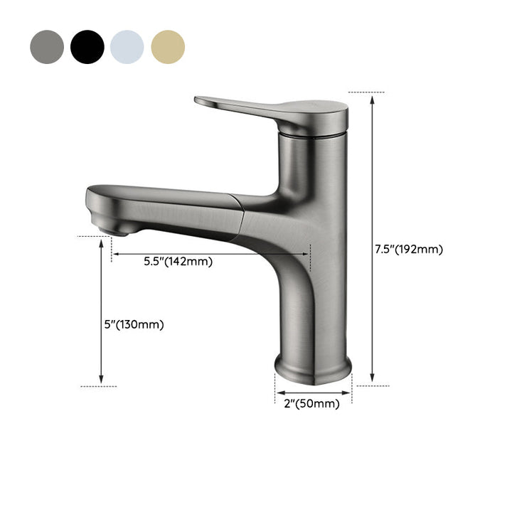 BowLift | Round Modern Sink Faucet with Pull-Out Single-Hole Basin Faucet