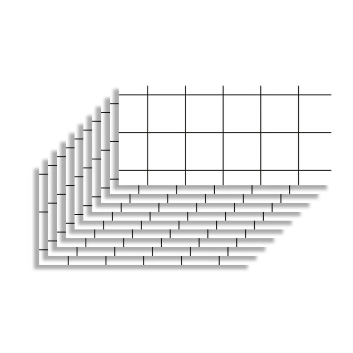 BowLift | 10-pack 12" X 23" PVC rectangular peel & stick field tile kitchen and bathroom back paneling