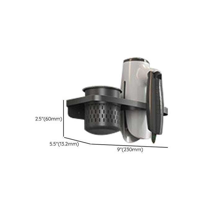 BowLift | Modern gray bathroom hardware set with bath shelf/towel holder/robe hook/toilet paper holder