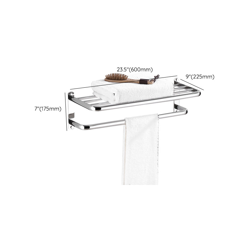 BowLift | Modern Bathroom Set with Bathroom Shelf/Towel Bar Polished Chrome Bathroom Accessory Set