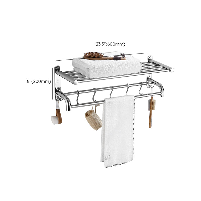 BowLift | Modern Bathroom Set with Bathroom Shelf/Towel Bar Polished Chrome Bathroom Accessory Set