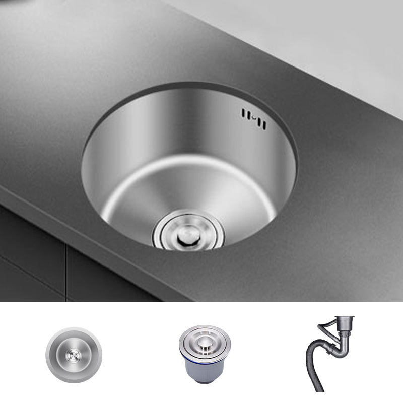 BowLift | Round Stainless Steel Sink Built-in Sink with Basket Strainer