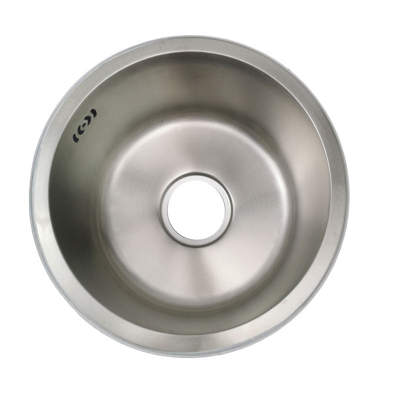 BowLift | Round Stainless Steel Sink Built-in Sink with Basket Strainer