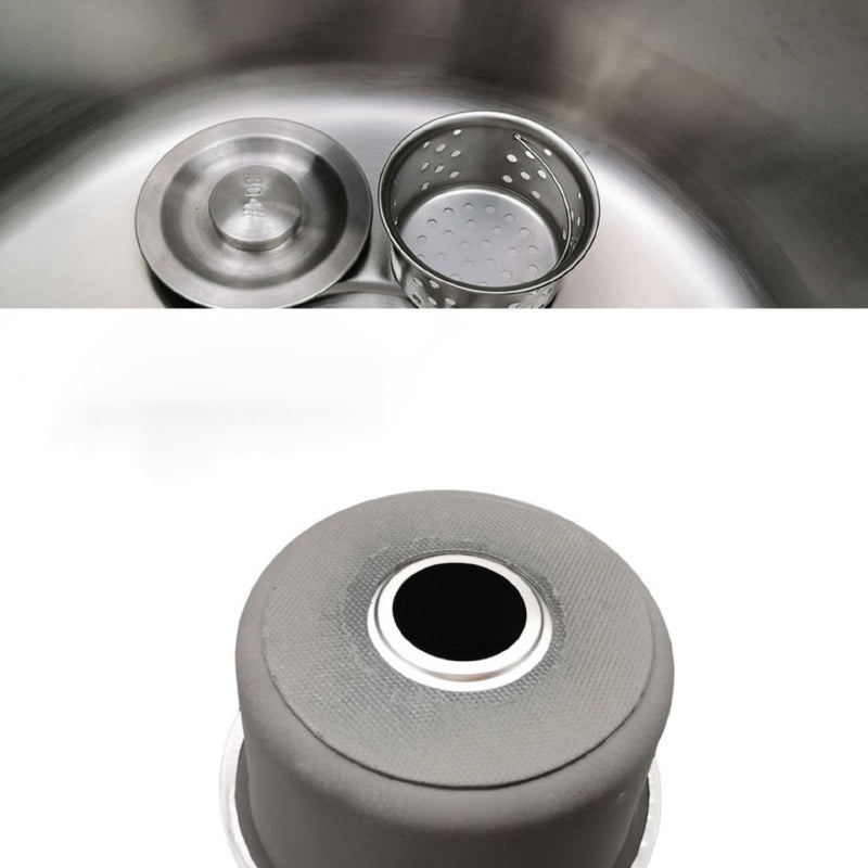 BowLift | Round Stainless Steel Sink Built-in Sink with Basket Strainer
