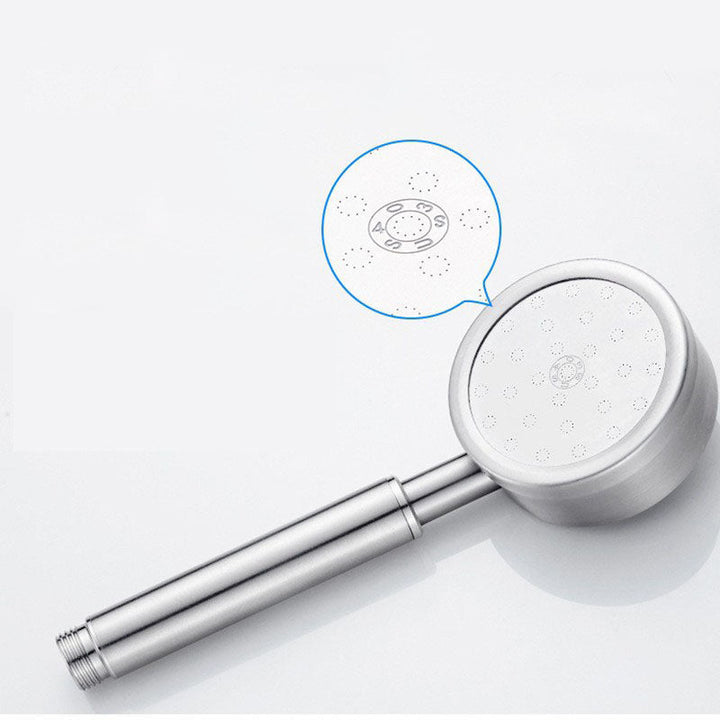 BowLift | Classic Shower Head Round Metal Handheld Shower Head in Silver