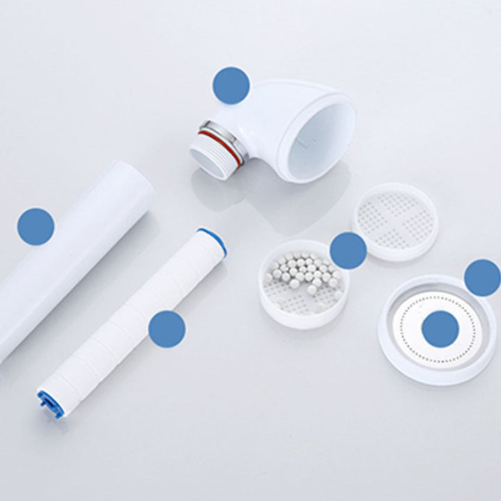 BowLift | White round shower head plastic supercharged hand shower
