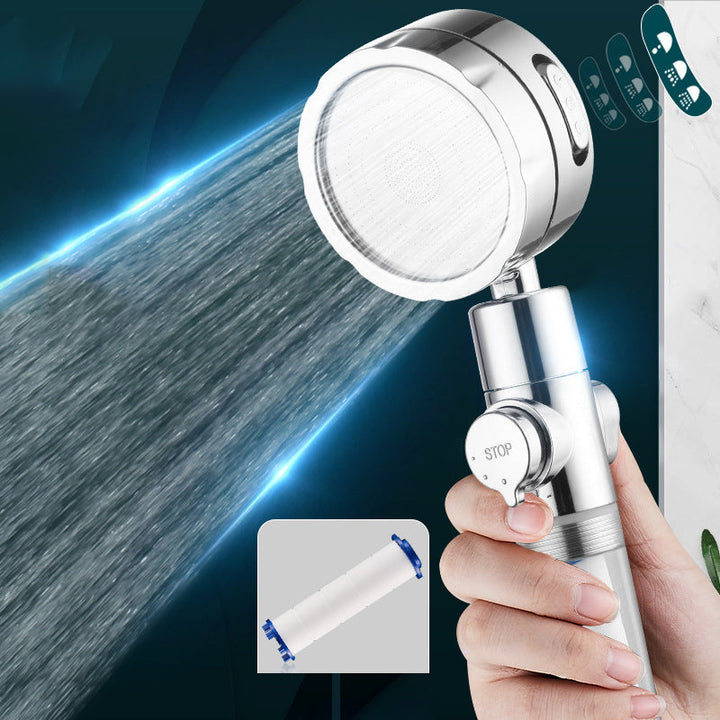 BowLift | Adjustable Water Flow Showerhead Solid Color 3 Settings Round Handheld Shower