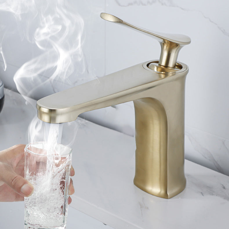 BowLift | 1 Handle Solid Copper Bathroom Sink Faucet Nordic Modern Vanity Faucet with Drain