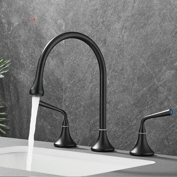 BowLift | Double Handle Tub Spout Deck Mounted High Arc Brass Modern Roman Tub Spout
