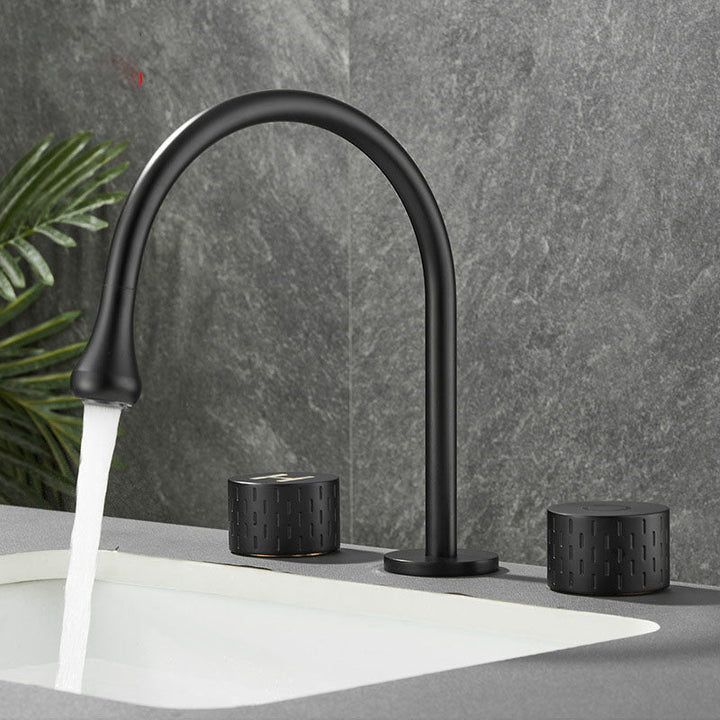 BowLift | Double Handle Tub Spout Deck Mounted High Arc Brass Modern Roman Tub Spout