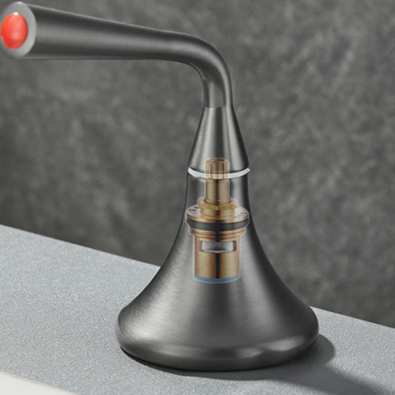 BowLift | Double Handle Tub Filler Deck Mounted High Arc Brass Modern Roman Tub Filler