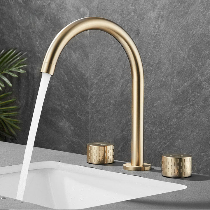 BowLift | Double Handle Tub Spout Deck Mounted High Arc Brass Modern Roman Tub Spout