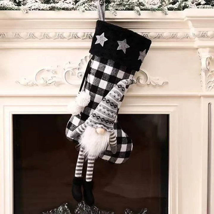 BowLift | Red And Black Plaid Hanging Feet Stockings Christmas