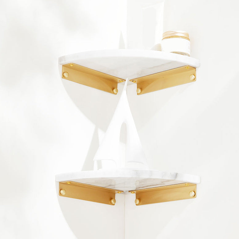 BowLift | marble bathroom shelf brass bathroom accessory