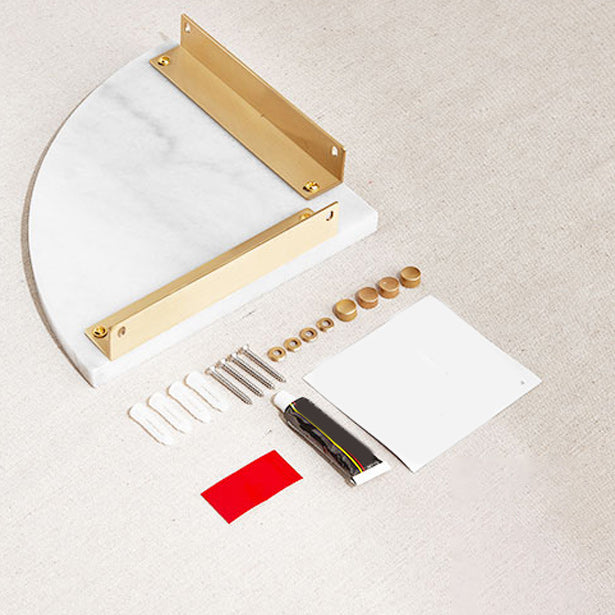 BowLift | marble bathroom shelf brass bathroom accessory