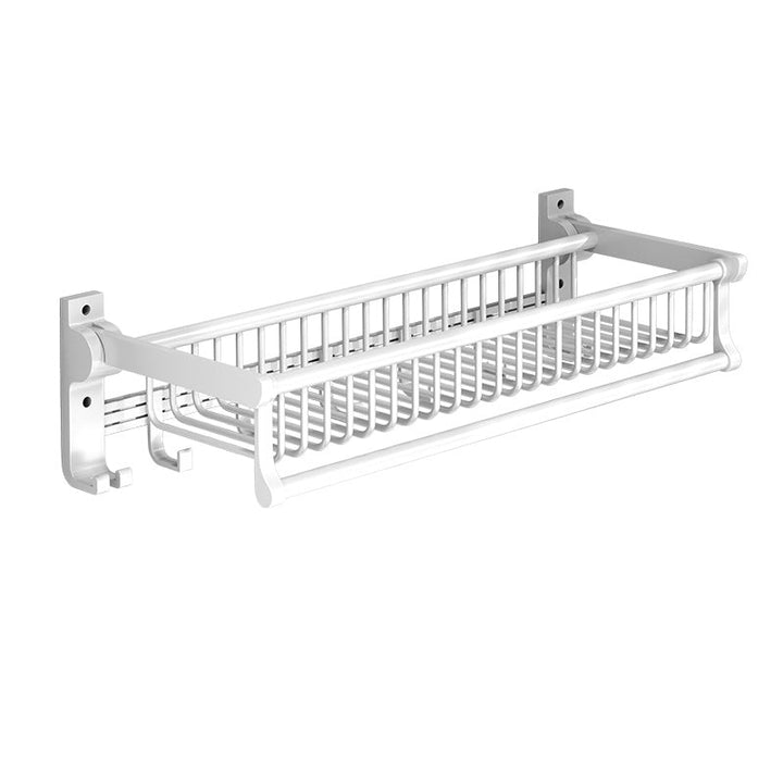 BowLift | Modern style bathroom accessory set with bath shelf/towel holder/toilet brush in white
