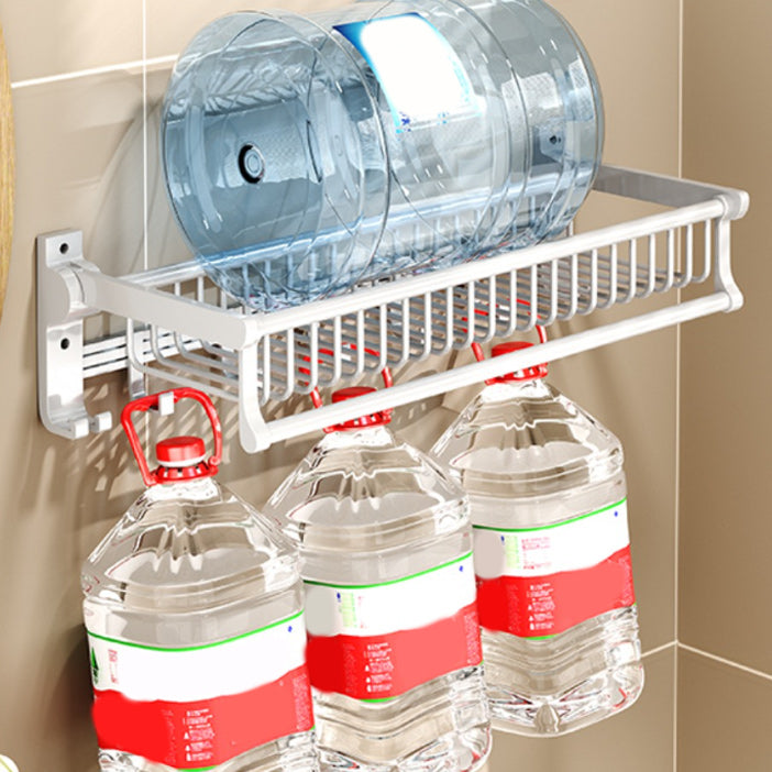 BowLift | Modern style bathroom accessory set with bathroom shelf/towel rack/toilet brush in white