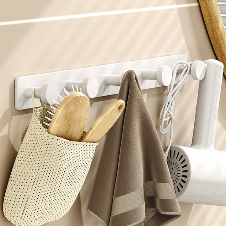 BowLift | Modern style bathroom accessory set with bathroom shelf/towel rack/toilet brush in white