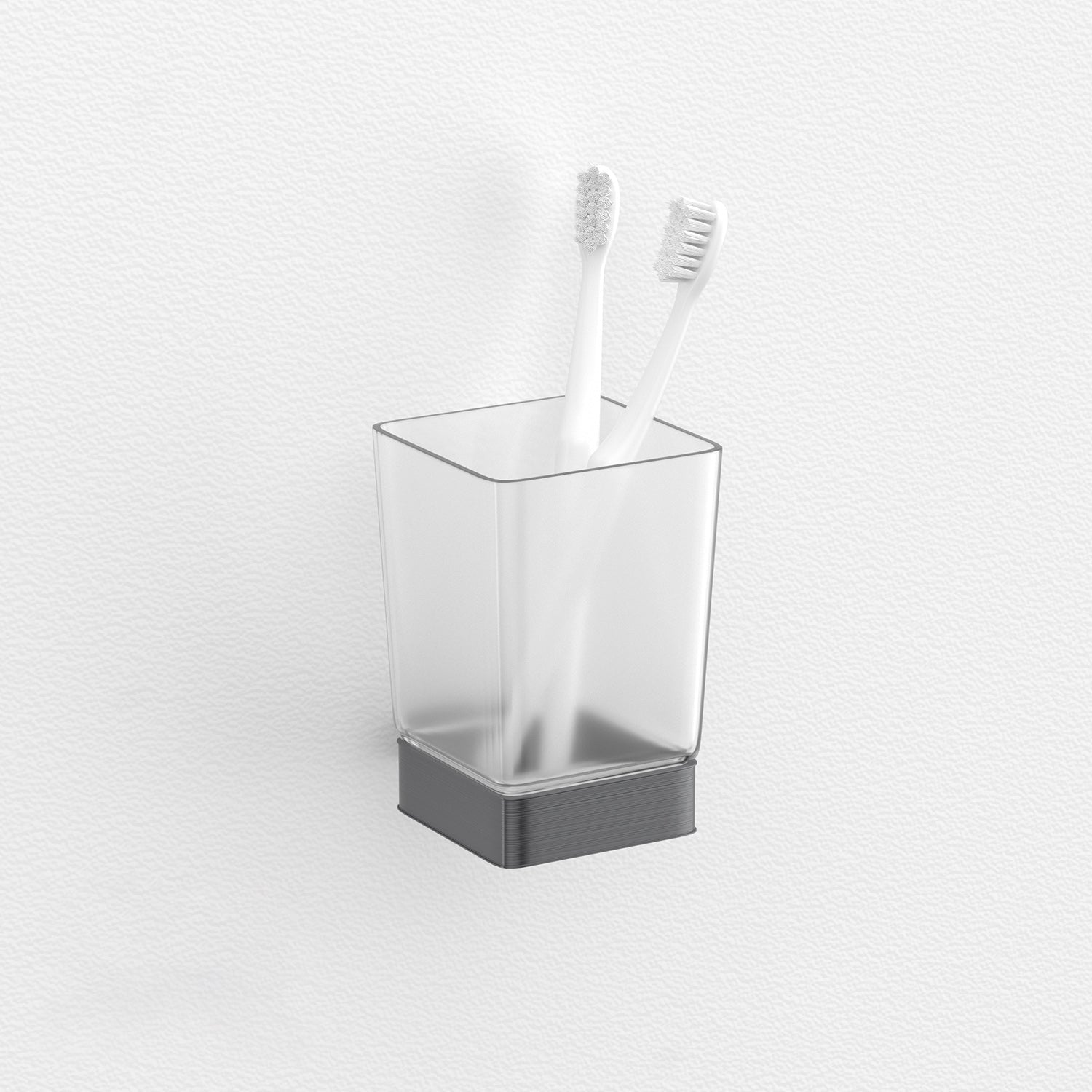 BowLift | Gray contemporary bathroom accessory set Brushed gray bath shelf/toilet paper holder/towel bar