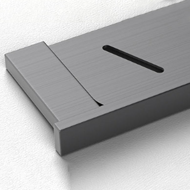 BowLift | Gray contemporary bathroom accessory set Brushed gray bath shelf/toilet paper holder/towel bar