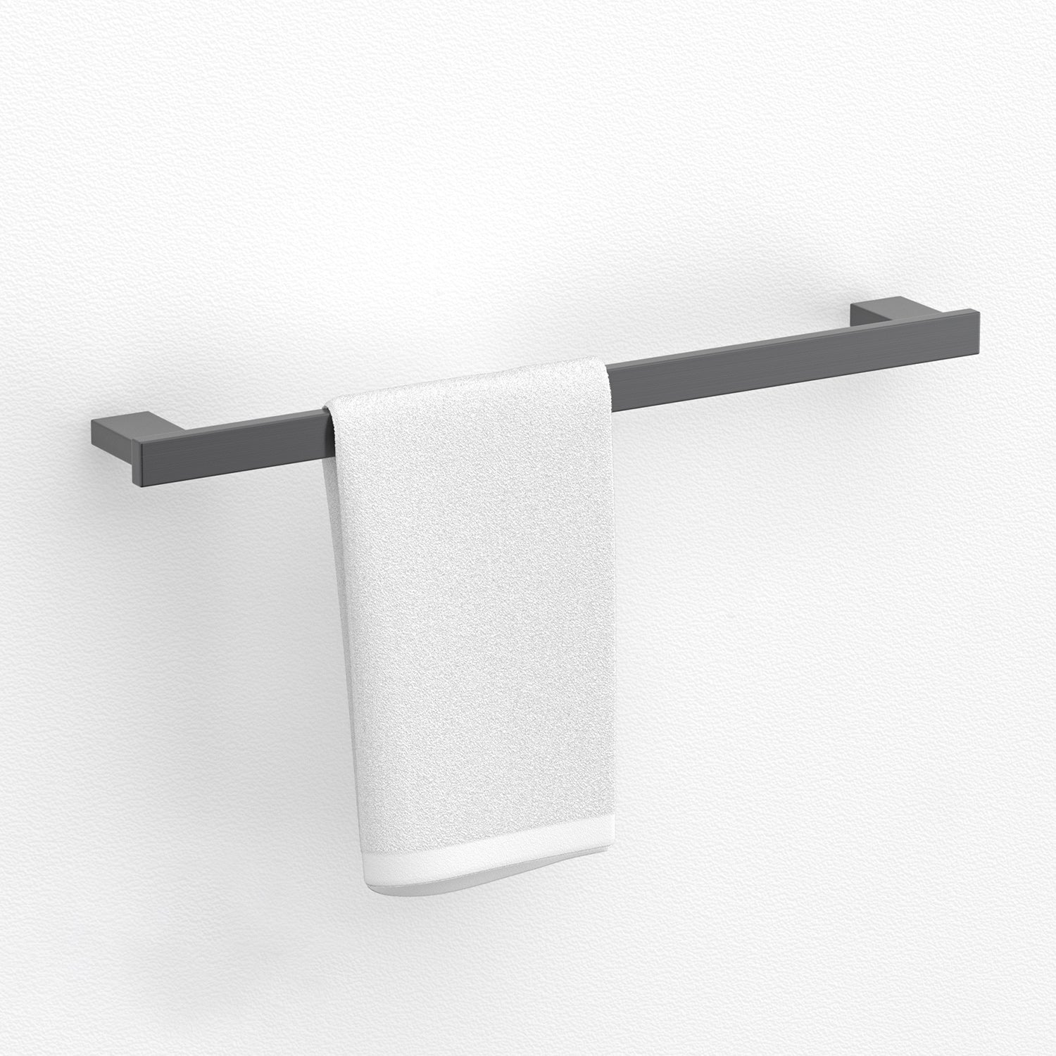 BowLift | Gray contemporary bathroom accessory set Brushed gray bath shelf/toilet paper holder/towel bar