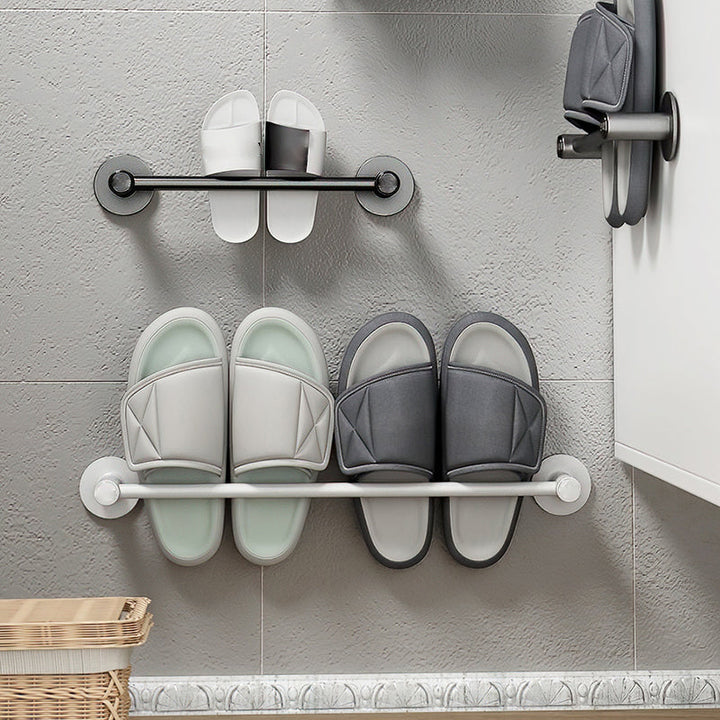 BowLift | 2-piece modern bathroom accessories set metal slipper rack/towel bar